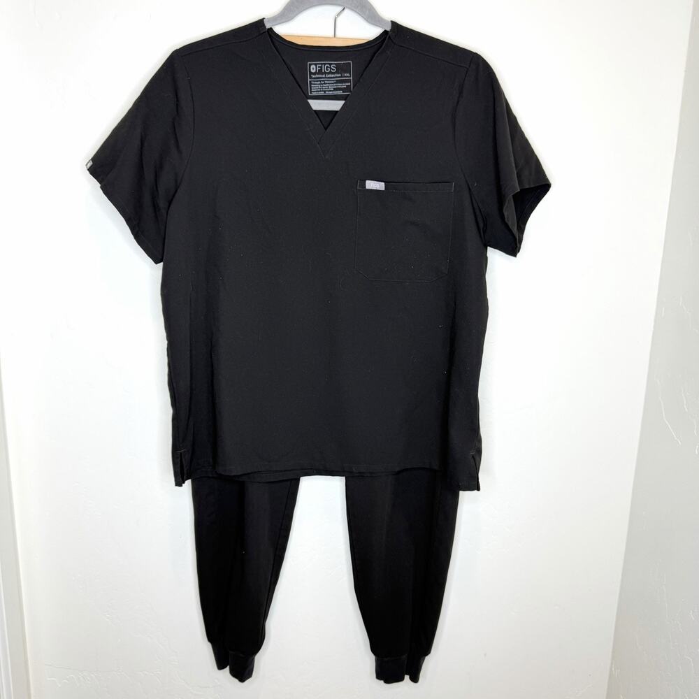 Figs Black Scrub Set Womens XXL Tall Catarina Top Zamora Jogger Pants